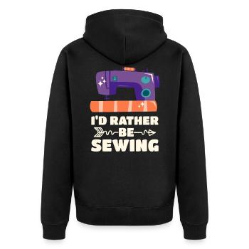 Sewing Tailoring - Unisex Premium Organic Zip Hoodie - black - Back - Nico (187cm)