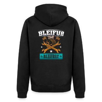 Auto Tuner Tuning Kfz Werkstatt Mechaniker Spruch - Unisex Premium Bio Zip Hoodie - Schwarz - Hinten - Nico (187cm)