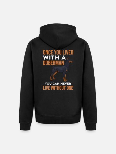 Doberman - Unisex Premium Organic Zip Hoodie - black
