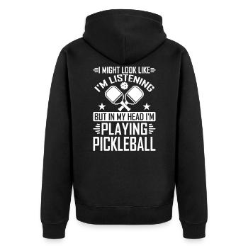 Raquette pickleball Player - Veste à capuche bio Premium Unisexe - noir - Dos - Nico (187cm)