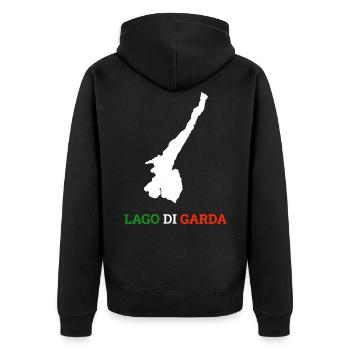 Lake Garda Lago Di Garda Holiday Gift - Unisex Premium Organic Zip Hoodie - black - Back - Nico (187cm)