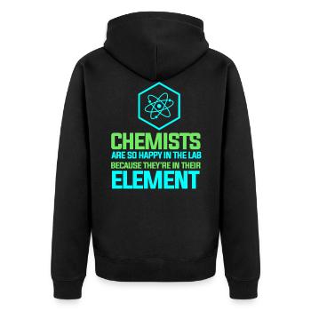 Chemie Chemiker Chemielehrer - Unisex Premium Bio Zip Hoodie - Schwarz - Hinten - Nico (187cm)