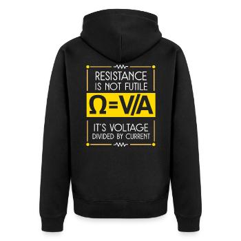 Physik Phyiker Physikstudent Physiklehrer - Unisex Premium Bio Zip Hoodie - Schwarz - Hinten - Nico (187cm)