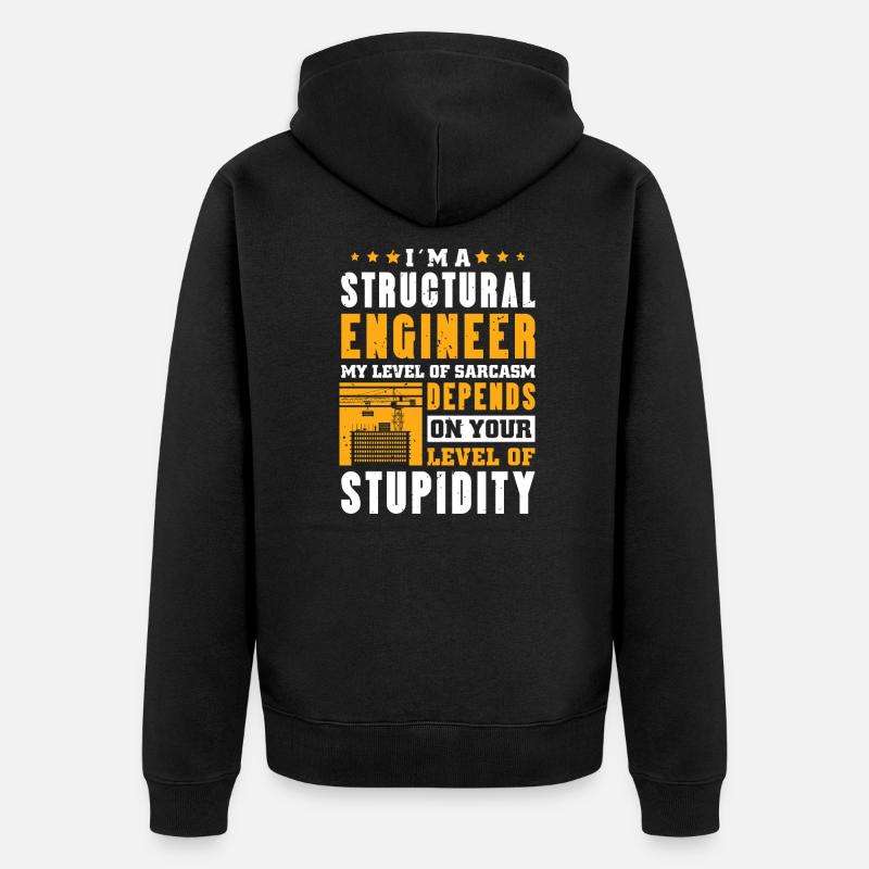 I´m a Structural Engineer - Unisex Premium Bio Zip Hoodie - Schwarz