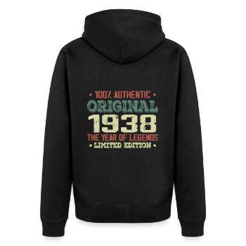 Legend since 1938 Born in 1938 - 86th birthday - Unisex Premium Organic Zip Hoodie - black - Back - Nico (187cm)