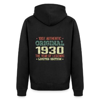 Legend since 1930 Born in 1930 - 94th birthday - Unisex Premium Organic Zip Hoodie - black - Back - Nico (187cm)
