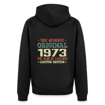 Legend since 1973 Born in 1973 - 51st birthday - Unisex Premium Organic Zip Hoodie - black - Back - Nico (187cm)