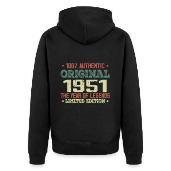Legend Since 1951 Born in 1951 - 73rd Birthday - Unisex Premium Organic Zip Hoodie - black - Back - Nico (187cm)