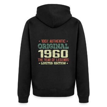 Légende Depuis 1960 Né en 1960 - 64e Anniversaire - Veste à capuche bio Premium Unisexe - noir - Dos - Nico (187cm)
