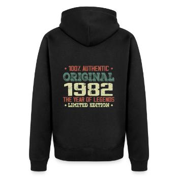 Legend since 1982 Born in 1982 - 42nd birthday - Unisex Premium Organic Zip Hoodie - black - Back - Nico (187cm)