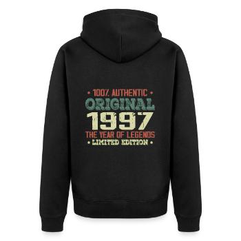 Legend since 1997 Born in 1997 - 27th birthday - Unisex Premium Organic Zip Hoodie - black - Back - Nico (187cm)