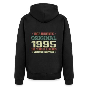 Légende Depuis 1995 Né en 1995 - 29e Anniversaire - Veste à capuche bio Premium Unisexe - noir - Dos - Nico (187cm)
