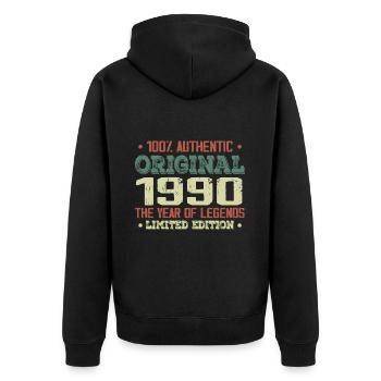 Legend since 1990 Born in 1990 - 34th birthday - Unisex Premium Organic Zip Hoodie - black - Back - Nico (187cm)