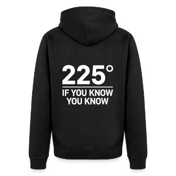 Grill Grillen Griller BBQ Barbecue - Unisex Premium Bio Zip Hoodie - Schwarz - Hinten - Nico (187cm)
