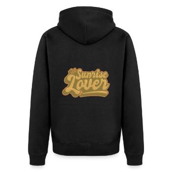Sunrise Lover - Unisex Premium Bio Zip Hoodie - Schwarz - Hinten - Nico (187cm)