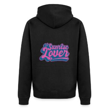 Sunrise Lover - Unisex Premium Bio Zip Hoodie - Schwarz - Hinten - Nico (187cm)