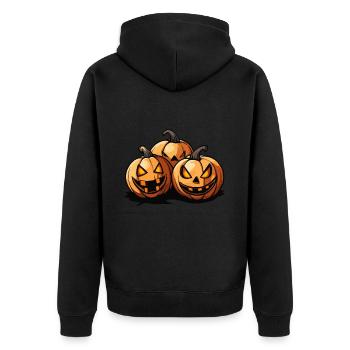 Pumpkin Halloween Party - Unisex Premium Organic Zip Hoodie - black - Back - Nico (187cm)