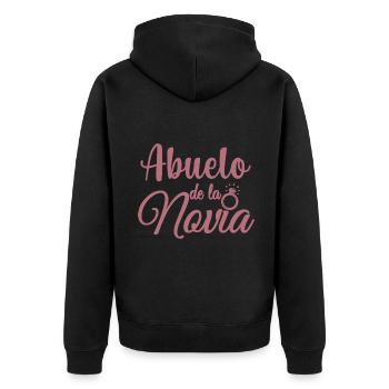 Abuelo de la Novia Bride's Grandpa Wedding Gift - Unisex Premium Organic Zip Hoodie - black - Back - Nico (187cm)