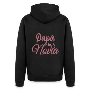 Papa de la Novia Bride's Father Wedding Gift - Unisex Premium Organic Zip Hoodie - black - Back - Nico (187cm)