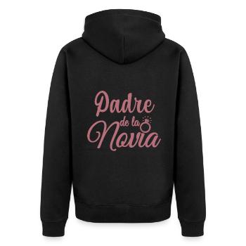 Padre de la Novia Bride's Father Wedding Gift - Unisex Premium Organic Zip Hoodie - black - Back - Nico (187cm)