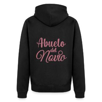 Abuelo del Novio Bräutigam Großvater Hochzeitsgeschenk - Unisex Premium Bio Zip Hoodie - Schwarz - Hinten - Nico (187cm)