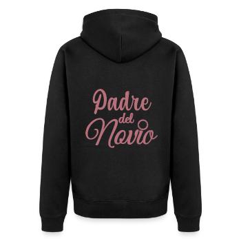 Padre del Novio Groom's Father Wedding Gift - Unisex Premium Organic Zip Hoodie - black - Back - Nico (187cm)