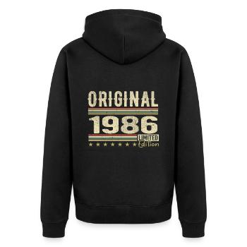 Original 1986 - Cadeau D’anniversaire Rétro 1986 - Veste à capuche bio Premium Unisexe - noir - Dos - Nico (187cm)