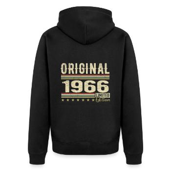 Original 1966 - Cadeau D’anniversaire Rétro 1966 - Veste à capuche bio Premium Unisexe - noir - Dos - Nico (187cm)