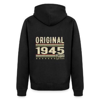 Original 1945 - Retro 1945 Birthday Gift - Unisex Premium Organic Zip Hoodie - black - Back - Nico (187cm)