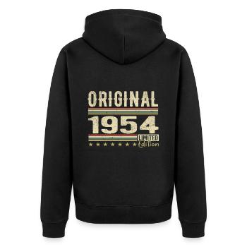Original 1954 - Cadeau D’anniversaire Rétro 1954 - Veste à capuche bio Premium Unisexe - noir - Dos - Nico (187cm)