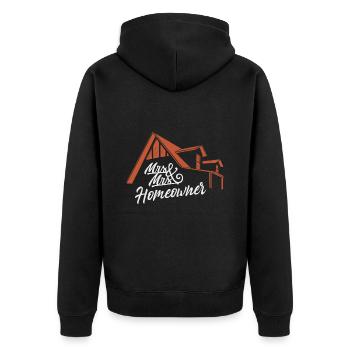 Housewarming party Mr & Mrs Homeowner - Unisex Premium Organic Zip Hoodie - black - Back - Nico (187cm)