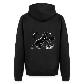 Table Tennis Katze Pingpong Black Cat Dad Outfit - Veste à capuche bio Premium Unisexe - noir - Dos - Nico (187cm)