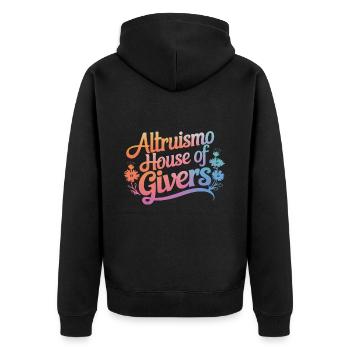 Altruisme Don désintéressé Donner d’école - Veste à capuche bio Premium Unisexe - noir - Dos - Nico (187cm)