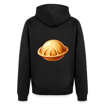 J’aime Pelmeni disant en russe drôle - Veste à capuche bio Premium Unisexe - noir - Dos - Nico (187cm)