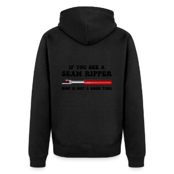 Funny Quilting For Women Quilter Seamstress Fabric - Unisex Premium Organic Zip Hoodie - black - Back - Nico (187cm)