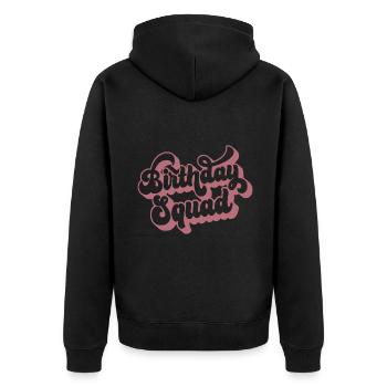 Birthday Squad Matching Group Birthday Party Gift - Unisex Premium Organic Zip Hoodie - black - Back - Nico (187cm)