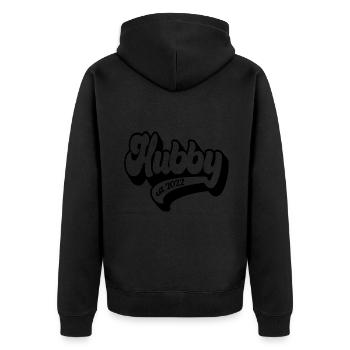 2022 - zukünftiger Ehemann, Verlobungspartei - Unisex Premium Bio Zip Hoodie - Schwarz - Hinten - Nico (187cm)