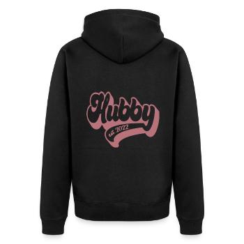 2022 - zukünftiger Ehemann, Verlobungspartei - Unisex Premium Bio Zip Hoodie - Schwarz - Hinten - Nico (187cm)