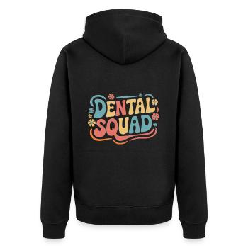 Zahnarzt Zahnarzthelferin Zähne - Unisex Premium Bio Zip Hoodie - Schwarz - Hinten - Nico (187cm)