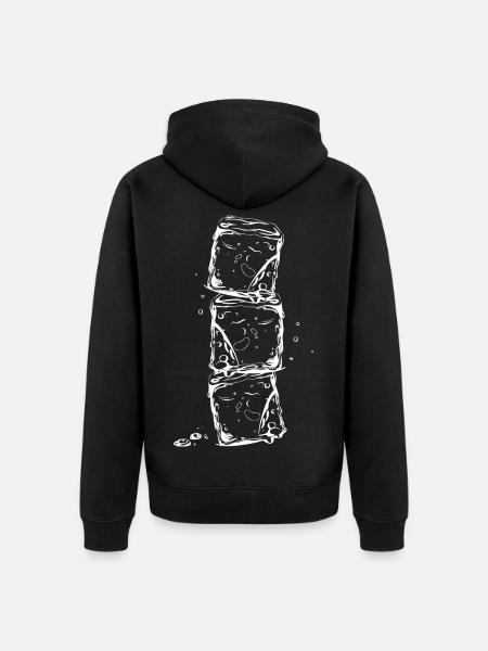 Glaçons et gouttes d'eau - Veste à capuche bio Premium Unisexe - noir