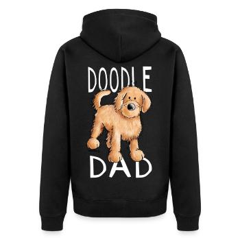 Doodle Dad - Herrchen - Hund - Golden Doodle - Unisex Premium Bio Zip Hoodie - Schwarz - Hinten - Nico (187cm)