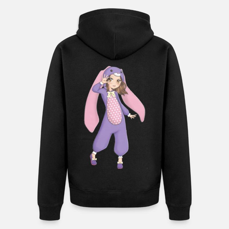 Manga - Unisex Premium Organic Zip Hoodie - black