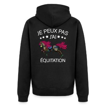 Je peux pas j'ai Equitation - Veste à capuche bio Premium Unisexe - noir - Dos - Nico (187cm)