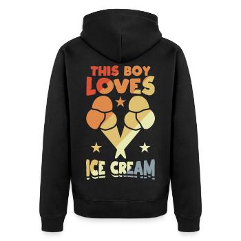 Ce garçon adore la crème glacée - Veste à capuche bio Premium Unisexe - noir - Dos - Nico (187cm)