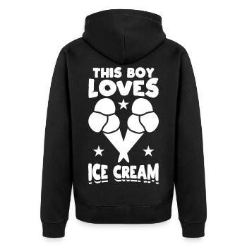 Petit amateur de glaces - Veste à capuche bio Premium Unisexe - noir - Dos - Nico (187cm)