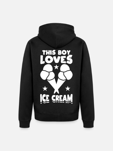 Petit amateur de glaces - Veste à capuche bio Premium Unisexe - noir