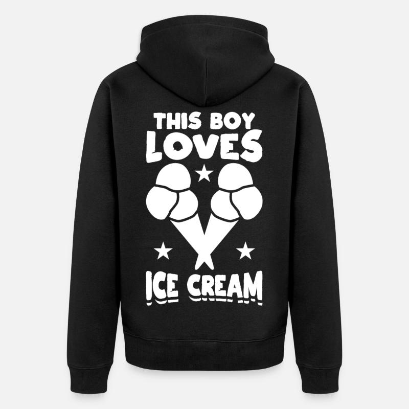 Petit amateur de glaces - Veste à capuche bio Premium Unisexe - noir
