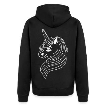 Licorne manga blanche - Veste à capuche bio Premium Unisexe - noir - Dos - Nico (187cm)