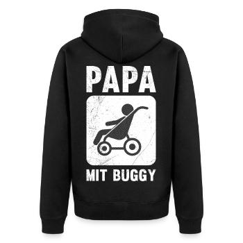 Futur papa PAPA AVEC UNE POULET Drôle - Veste à capuche bio Premium Unisexe - noir - Dos - Nico (187cm)