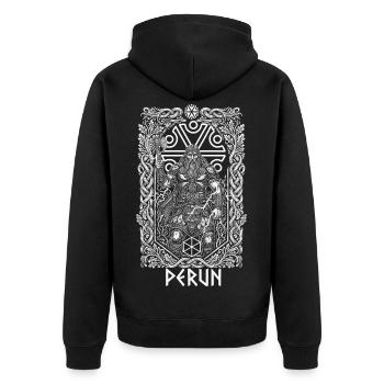 Dieu du Tonnerre Slave de Pérun - Veste à capuche bio Premium Unisexe - noir - Dos - Nico (187cm)